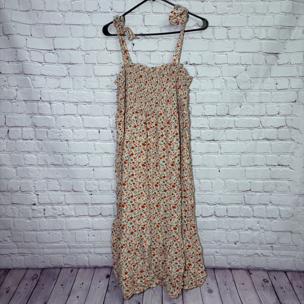 Sonoma Maternity Knot Shoulder Maxi dress floral size XL Boho Cottagecore Beach